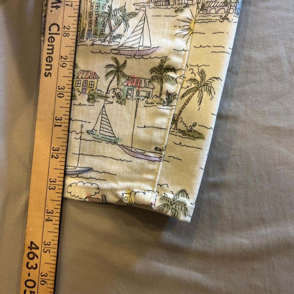 Talbots Womens Jegging Crop Coastal Beach Print Pants White Multi Size 2 - Picture 9 of 11